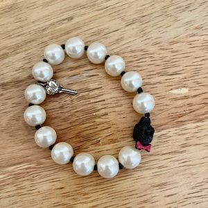 Betsey Johnson Pearl Skull Bracelet